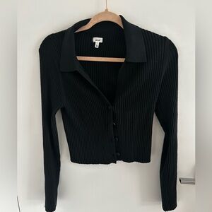 Aerie Cropped Ribbed Cardigan Sweater